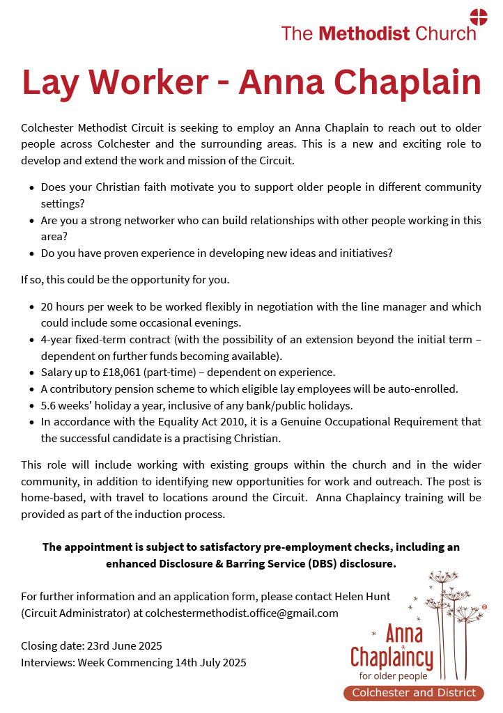 Anna Chaplain advert - Colches