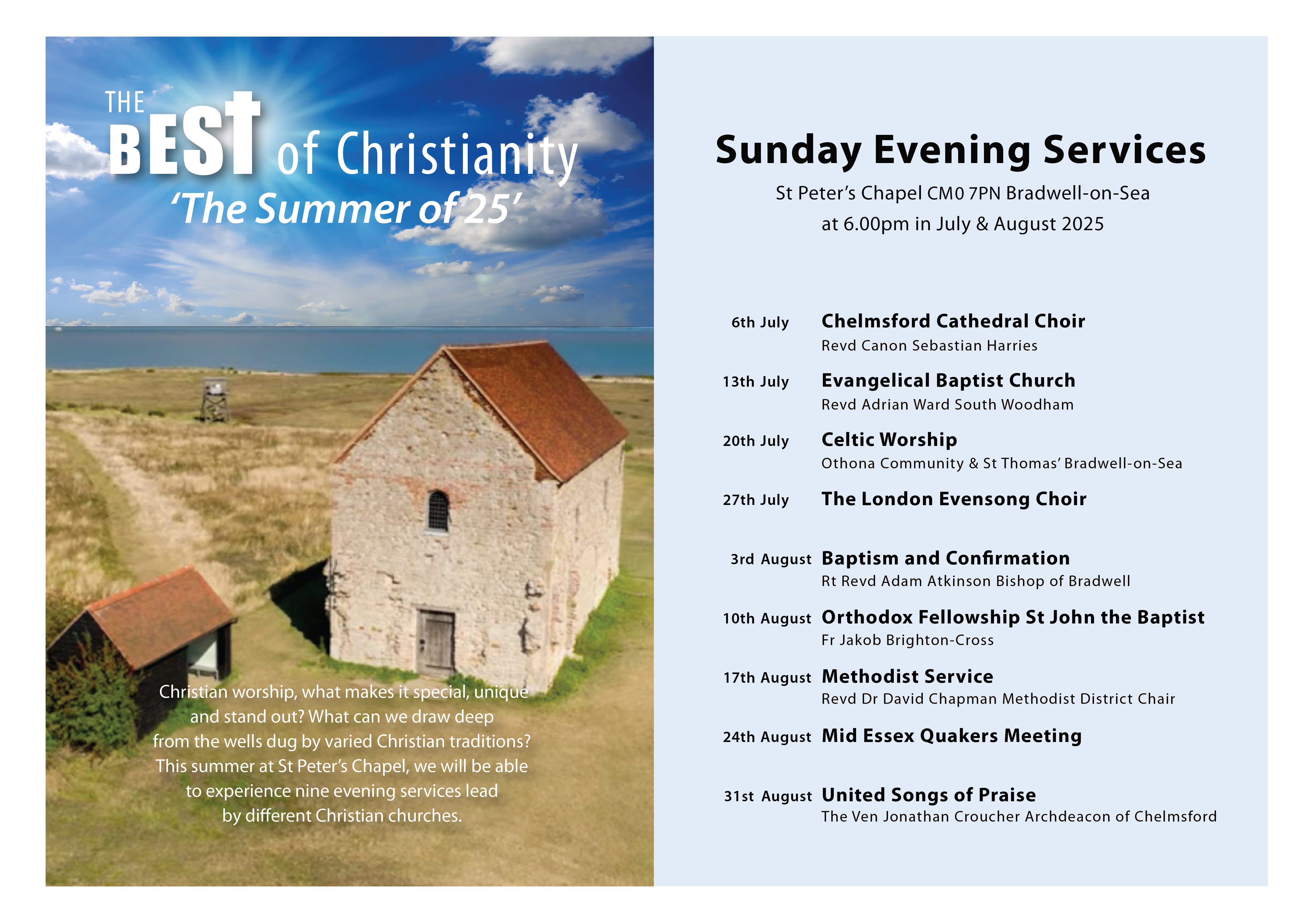 Bradwell Chapel Services 2025 